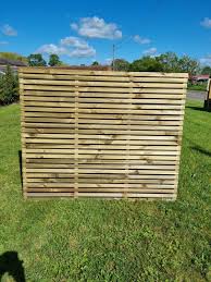 Double Sided Slatted Fence Panel Park