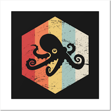 Retro Vintage Octopus Icon Octopus