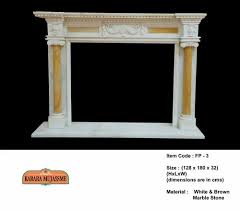 White And Brown Marble Stone Fireplace