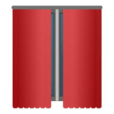 Red Window Curtains Icon Cartoon Of Red
