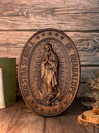 Guadalupe Wood Carving Wall Art Work
