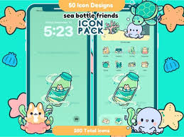 Blue Seafoam Cute Animal Ocean App Icon