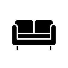 Loveseat Black Glyph Icon Small Sofa