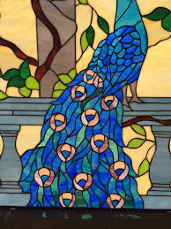 Peacock Jewels Stained Glass Window