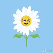 Happy Smiling Daisy Flower Icon Vector