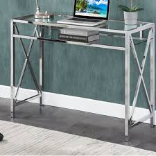 Ivy Bronx Pinter Glass Desk Wayfair