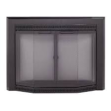 Black Glass Fireplace Doors Gv 7001bl