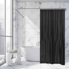 Long Shower Curtain Polyester 12 Rings