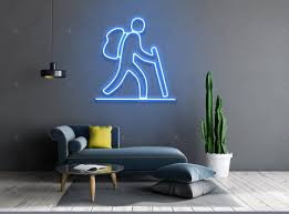 Mountain Hiking Neon Sign Hiking Led