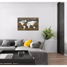 World Map Wood Wall Decorative Sign