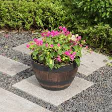 Half Barrel Flower Garden Planter Bowl