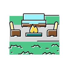 Outdoor Fireplace Vector Art Icons