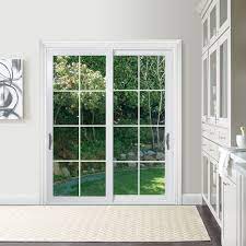 White Vinyl Double Prehung Patio Door