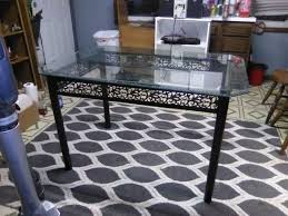 Glass Tabletop Wrought Iron Base