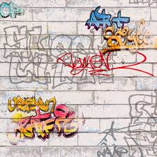 White Brick Graffiti Wallpaper As