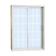Double Sliding Patio Door With 15 Lite Internal White Flat Grill Size One Size