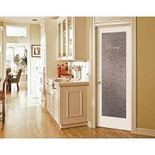 Jeld Wen 24 In X 80 In No Panel Solid Wood Full Lite Frosted Glass Primed Wood Interior Door Slab