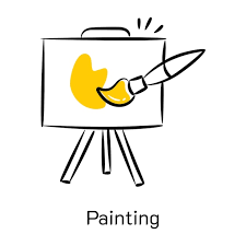 A Customizable Hand Drawn Icon Of Painting