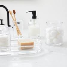 Apothecary Glass Bath Accessories