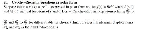 Cauchy Riemann Equations In Polar Form