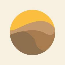 Desert With Sunset Circle Colorful Logo
