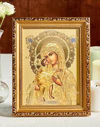 Virgin Of Tenderness Gold Framed Icon
