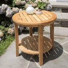 Seneca Round Teak Side Table From