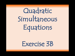 Quadratic Simultaneous Equations