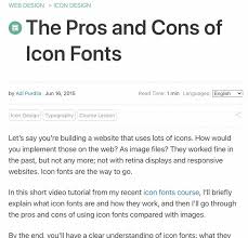 The Pros And Cons Of Icon Fonts Web