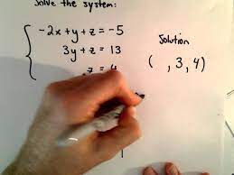 System Of 3 Equations 3 Unknowns Using