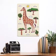Giraffe Whimsical Doodle Style 12x18