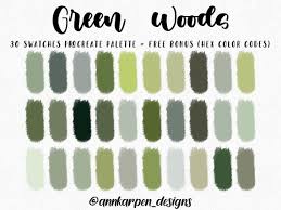Green Woods Procreate Palette 30 Hex