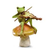 Fiddle Playing Frog Celtic Figurines
