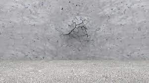 Broken Concrete Wall With Background