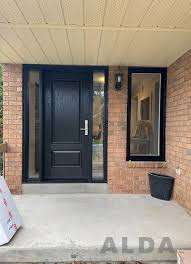 Black Entry Door With Sidelights