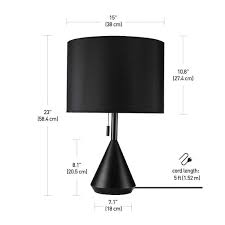 Globe Electric Kara 23 Black Table Lamp With Cec Title 20 Led Bulb Included 67094