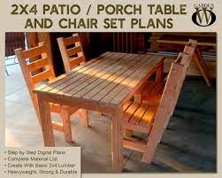 2 X 4 Patio Porch Table Chair Set