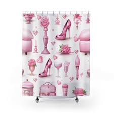 Fashionista Shower Curtain Pink Girl