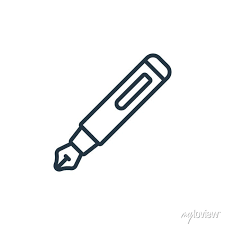 Ink Pen Icon Thin Linear Ink Pen