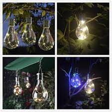 Solar Powered Hanging Light Bulbs