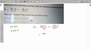 Solve The Following Rational Equation