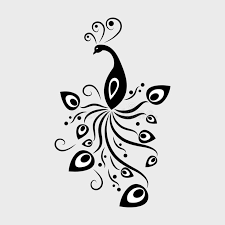 Black And White Peacock Icon Vector