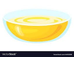 Glass Bowl With Yellow Liquid Food