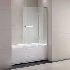 Schon Mia 40 In X 55 In Semi Framed Hinge Tub And Shower Door In Chrome And Clear Glass