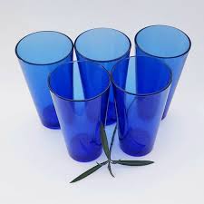 Vintage Cobalt Blue Water Glasses By