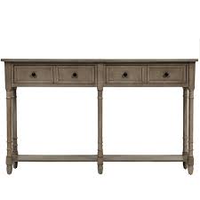 Grey Wash Rectangle Wood Console Table