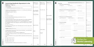 Factorising Quadratic Expressions