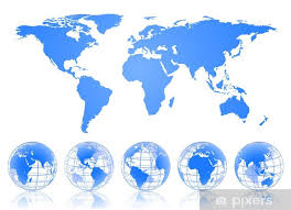 Sticker Detailed Vector World Map And
