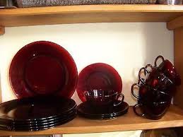 Ruby Red Depression Glass 6 Plates 4