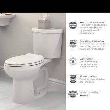 American Standard Reliant 2 Piece 1 28 Gpf Single Flush Chair Height Elongated Toilet In White Seat Not Included
